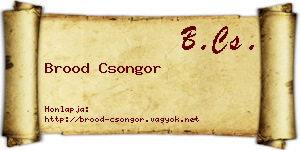 Brood Csongor névjegykártya